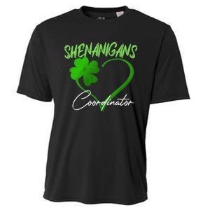 Shenanigans Coordinator Green Heart Shamrock St Patricks Day Cooling Performance Crew T-Shirt