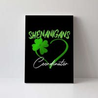 Shenanigans Coordinator Green Heart Shamrock St Patricks Day Canvas