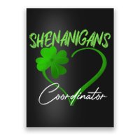 Shenanigans Coordinator Green Heart Shamrock St Patricks Day Poster