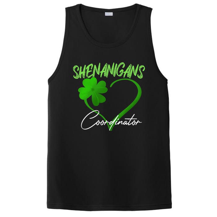 Shenanigans Coordinator Green Heart Shamrock St Patricks Day PosiCharge Competitor Tank