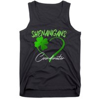 Shenanigans Coordinator Green Heart Shamrock St Patricks Day Tank Top