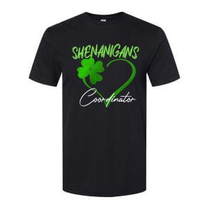 Shenanigans Coordinator Green Heart Shamrock St Patricks Day Softstyle CVC T-Shirt