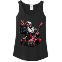 Santa Claus Guitar Player Rock & Roll Christmas Ladies Essential Tank