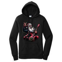 Santa Claus Guitar Player Rock & Roll Christmas Women's Pullover Hoodie