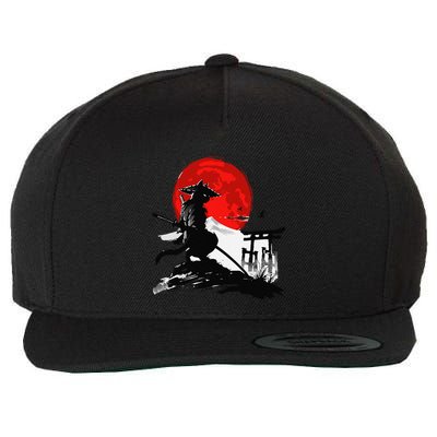 Samurai Cat Graphic Warrior Art Graphic Ninja Cat Japanese Wool Snapback Cap