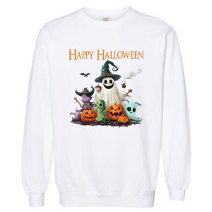 Spooky Cute Ghost Halloween Costume | Happy Halloween Ghost Garment-Dyed Sweatshirt