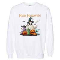 Spooky Cute Ghost Halloween Costume | Happy Halloween Ghost Garment-Dyed Sweatshirt