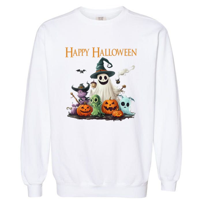 Spooky Cute Ghost Halloween Costume | Happy Halloween Ghost Garment-Dyed Sweatshirt