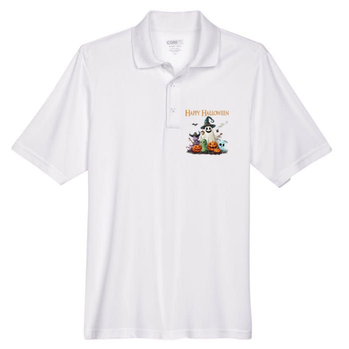 Spooky Cute Ghost Halloween Costume | Happy Halloween Ghost Men's Origin Performance Pique Polo