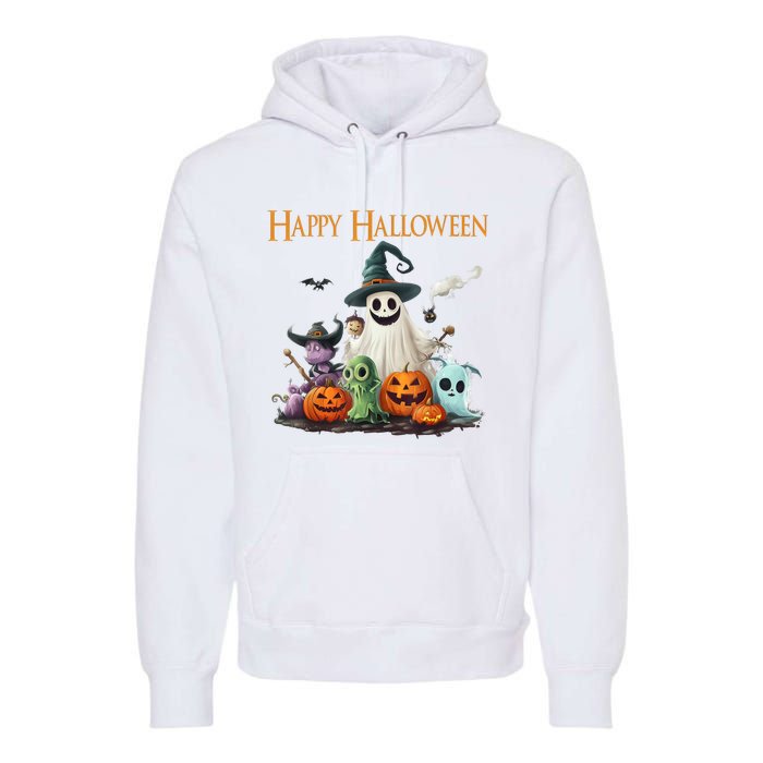 Spooky Cute Ghost Halloween Costume | Happy Halloween Ghost Premium Hoodie