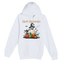 Spooky Cute Ghost Halloween Costume | Happy Halloween Ghost Premium Pullover Hoodie