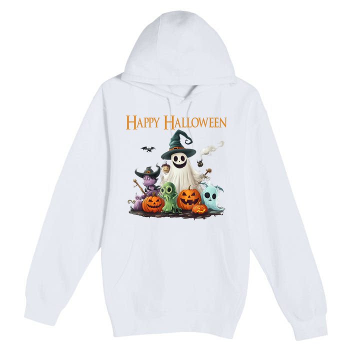 Spooky Cute Ghost Halloween Costume | Happy Halloween Ghost Premium Pullover Hoodie