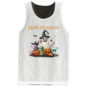 Spooky Cute Ghost Halloween Costume | Happy Halloween Ghost Mesh Reversible Basketball Jersey Tank