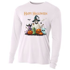 Spooky Cute Ghost Halloween Costume | Happy Halloween Ghost Cooling Performance Long Sleeve Crew