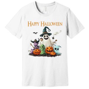 Spooky Cute Ghost Halloween Costume | Happy Halloween Ghost Premium T-Shirt