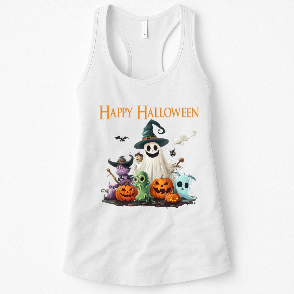 Spooky Cute Ghost Halloween Costume | Happy Halloween Ghost Womens Tank Top