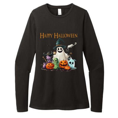 Spooky Cute Ghost Halloween Costume Happy Halloween Ghost Womens CVC Long Sleeve Shirt