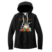 Spooky Cute Ghost Halloween Costume Happy Halloween Ghost Women's Fleece Hoodie