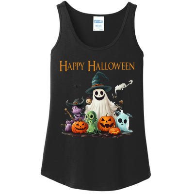 Spooky Cute Ghost Halloween Costume Happy Halloween Ghost Ladies Essential Tank