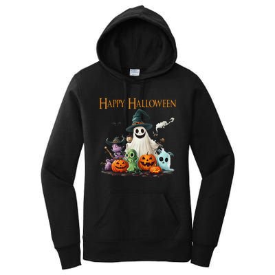 Spooky Cute Ghost Halloween Costume Happy Halloween Ghost Women's Pullover Hoodie