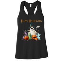 Spooky Cute Ghost Halloween Costume Happy Halloween Ghost Women's Racerback Tank