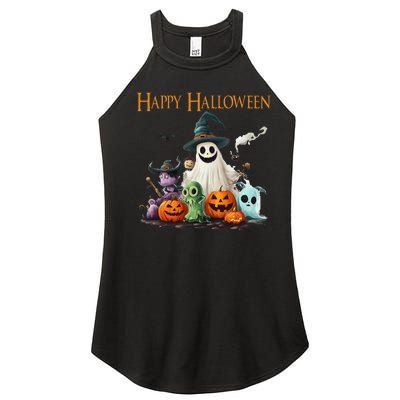 Spooky Cute Ghost Halloween Costume Happy Halloween Ghost Women's Perfect Tri Rocker Tank