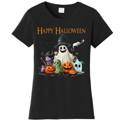 Spooky Cute Ghost Halloween Costume Happy Halloween Ghost Women's T-Shirt