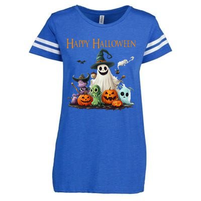 Spooky Cute Ghost Halloween Costume Happy Halloween Ghost Enza Ladies Jersey Football T-Shirt