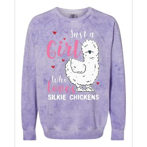 Silkie Chicken Girl Who Loves Silkie Chickens Colorblast Crewneck Sweatshirt