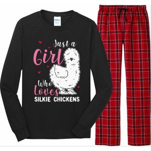 Silkie Chicken Girl Who Loves Silkie Chickens Long Sleeve Pajama Set