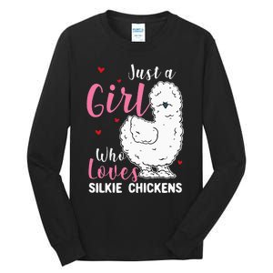 Silkie Chicken Girl Who Loves Silkie Chickens Tall Long Sleeve T-Shirt