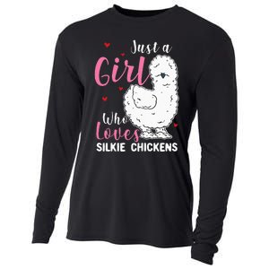 Silkie Chicken Girl Who Loves Silkie Chickens Cooling Performance Long Sleeve Crew