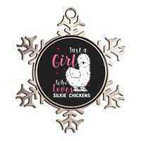 Silkie Chicken Girl Who Loves Silkie Chickens Metallic Star Ornament