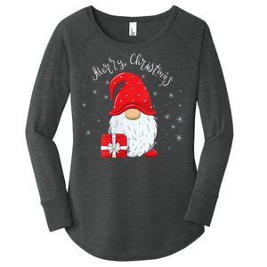 Santa Claus Garden Gnome Merry Christmas Women's Perfect Tri Tunic Long Sleeve Shirt