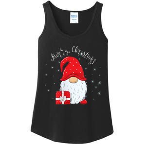 Santa Claus Garden Gnome Merry Christmas Ladies Essential Tank