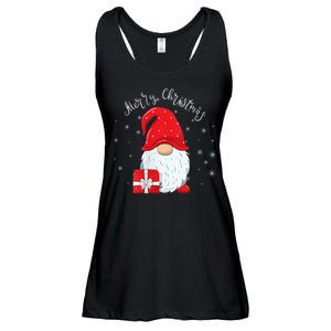 Santa Claus Garden Gnome Merry Christmas Ladies Essential Flowy Tank