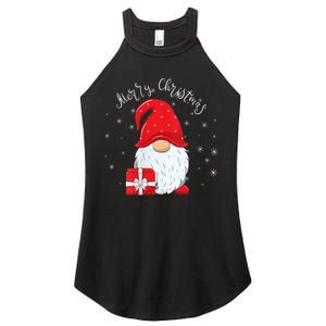 Santa Claus Garden Gnome Merry Christmas Women's Perfect Tri Rocker Tank