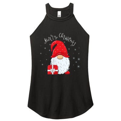 Santa Claus Garden Gnome Merry Christmas Women's Perfect Tri Rocker Tank