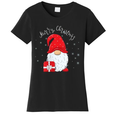 Santa Claus Garden Gnome Merry Christmas Women's T-Shirt