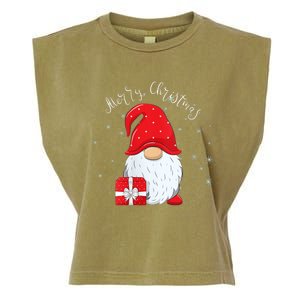 Santa Claus Garden Gnome Merry Christmas Garment-Dyed Women's Muscle Tee