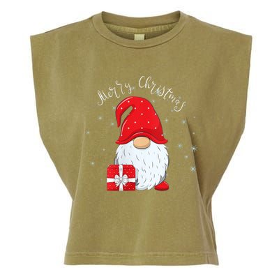 Santa Claus Garden Gnome Merry Christmas Garment-Dyed Women's Muscle Tee