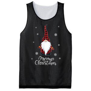 Santa Claus Garden Gnome Merry Christmas Buffalo Plaid Mesh Reversible Basketball Jersey Tank