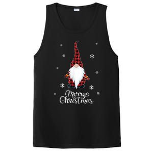 Santa Claus Garden Gnome Merry Christmas Buffalo Plaid PosiCharge Competitor Tank