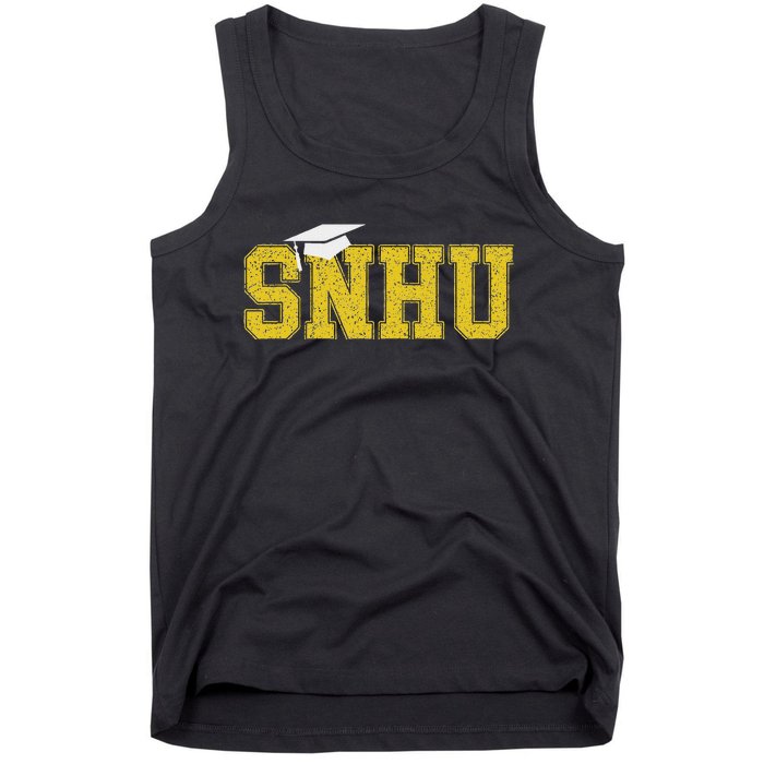 Snhu College Graduation With Hat Vintage Tank Top