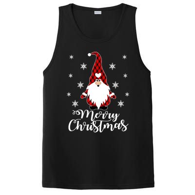 Santa Claus Garden Gnome Buffalo Plaid Merry Christmas PosiCharge Competitor Tank