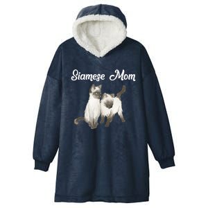 Siamese Cat Gift Siamese Mom Gift Siamese Cat Funny Gift Hooded Wearable Blanket