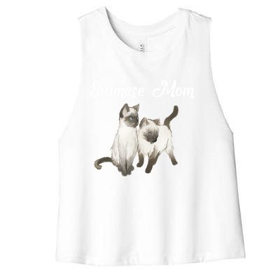 Siamese Cat Gift Siamese Mom Gift Siamese Cat Funny Gift Women's Racerback Cropped Tank