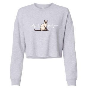 Siamese Cat Gift Gift Love My Siamese Cat Cool Gift Cropped Pullover Crew