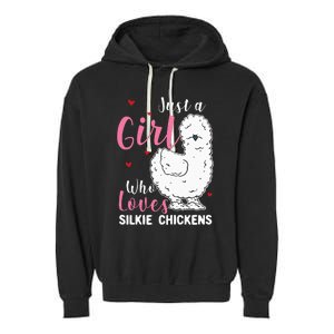 Silkie Chicken Girl Who Loves Silkie Chickens Garment-Dyed Fleece Hoodie