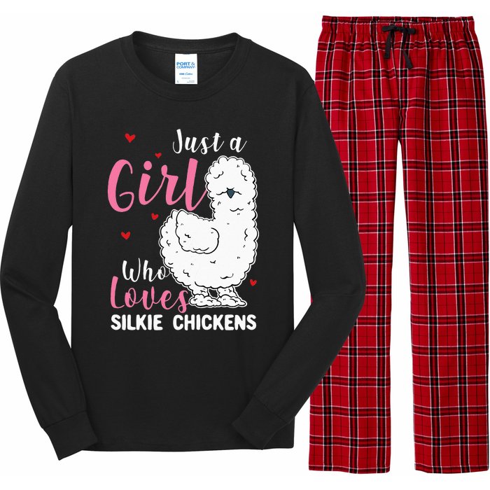 Silkie Chicken Girl Who Loves Silkie Chickens Long Sleeve Pajama Set